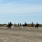 Cavaliers des Écuries du Mas au galop sur la plage